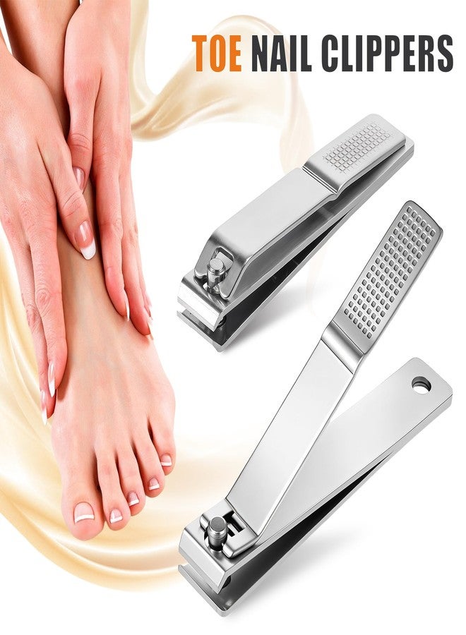 AVERZELLA 10-Pack Toenail Clippers, Straight Edge Toe Nail Clippers Bulk for Thick Nails, Large Stainless Steel Nail Clipper for Men Women Adults, 3.15 inch Long Handle Nail Clipper Set (Silver) - Image 2